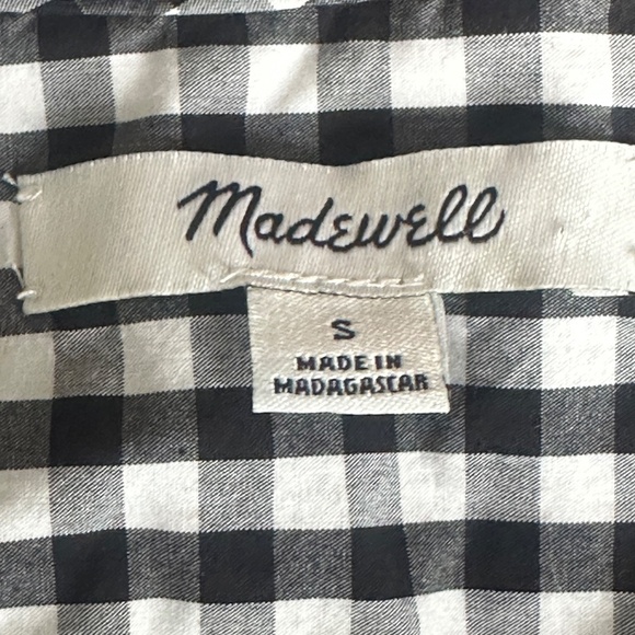 Madewell Short-Sleeve Wrap Top in Gingham Check Size S Small - Picture 6 of 8